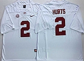 Alabama Crimson Tide 2 Jalen Hurts White Nike College Football Jersey (1),baseball caps,new era cap wholesale,wholesale hats